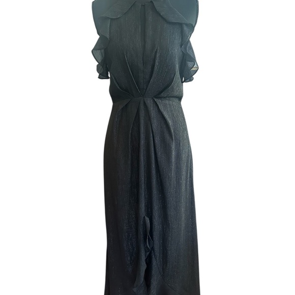 ASTR Shimmering Black High Low Feminine Halter Dress - Picture 2 of 10